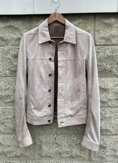 Pre-owned Rick Owens Fw15 Sphinx Kangaroo Leather Worker Jacket In