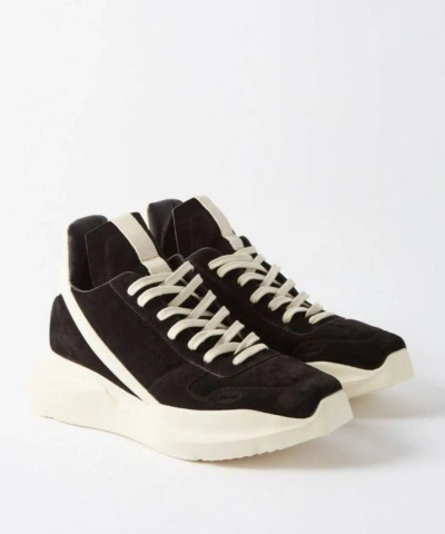 Pre-owned Rick Owens Geth Runner Sneakers Black/milk In White