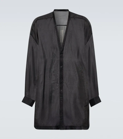 Rick Owens Larry Silk Shirt In Black