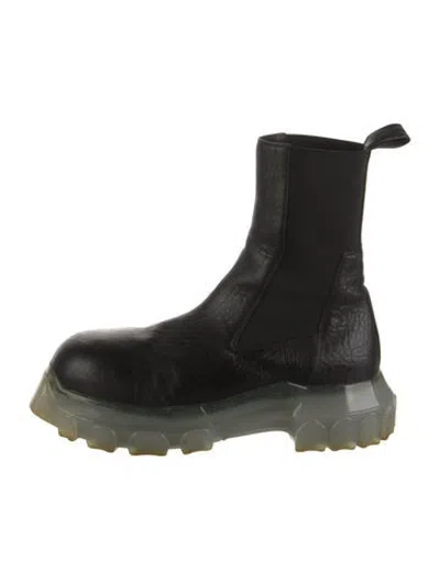 Pre-owned Rick Owens Leather Boots In Black