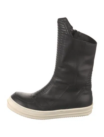 Pre-owned Rick Owens Leather Boots In Black