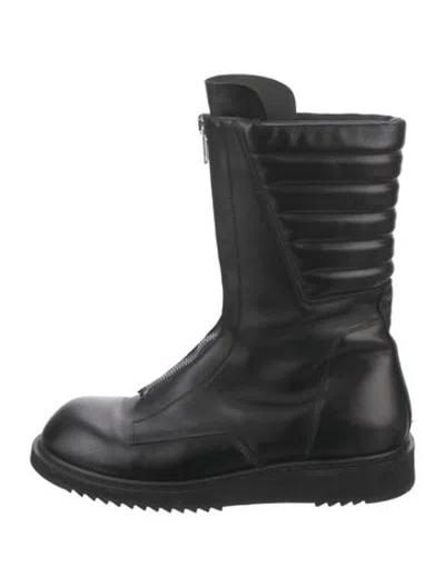 Pre-owned Rick Owens Leather Boots In Black