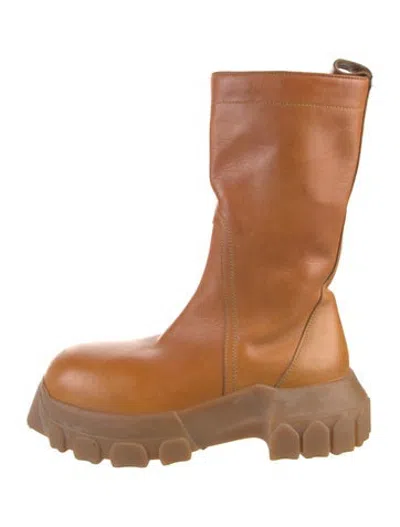 Pre-owned Rick Owens Leather Boots In Brown