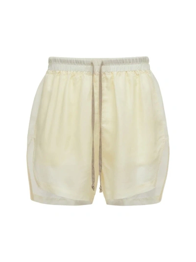 Pre-owned Rick Owens Phleg Cupro Boxer Shorts L Us 34 Waist In White