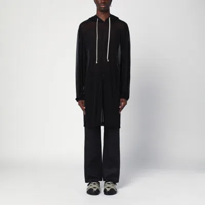 Rick Owens Semi-transparent Black Hoodie