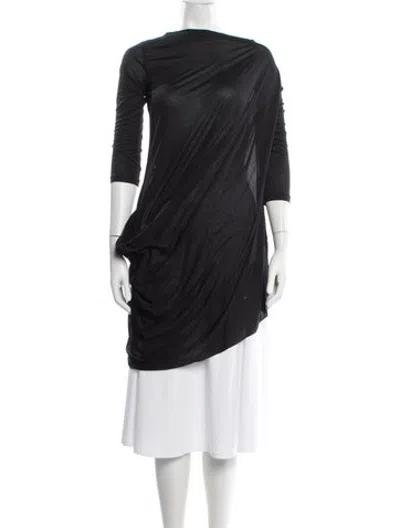 Pre-owned Rick Owens Silk Asymmetrical Tunic In Black