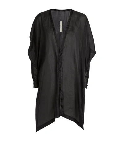 Rick Owens Silk Camica Zero Shirt In Black