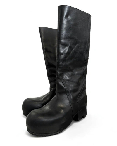 Pre-owned Rick Owens Sz43 High Leather Ballast Boot In Black