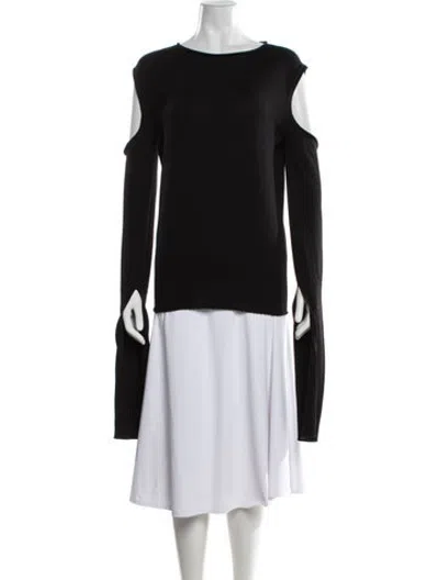 Pre-owned Rick Owens Virgin Wool Crew Neck Sweater In Black