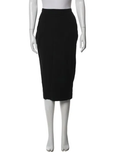 Pre-owned Rick Owens Virgin Wool Midi Length Skirt In Black
