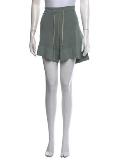 Pre-owned Rick Owens Virgin Wool Mini Shorts In Green