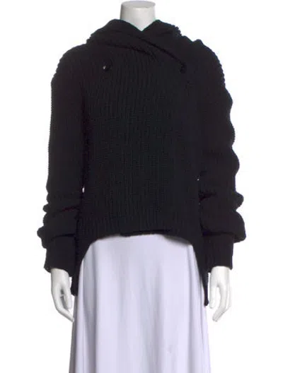 Pre-owned Rick Owens Virgin Wool Turtleneck Sweater In Black