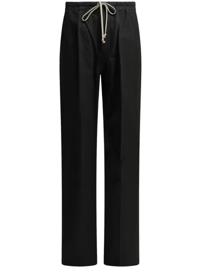 Rick Owens Wide-leg Drawstring Trousers In Black