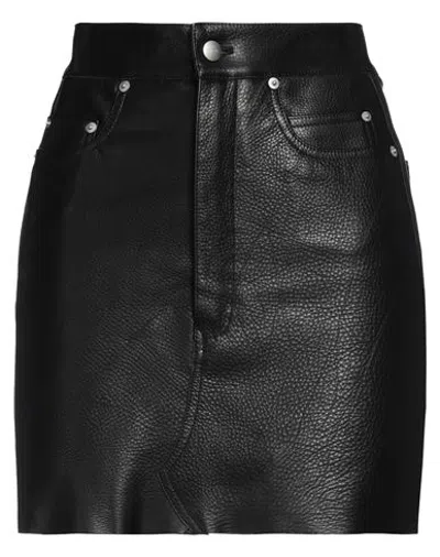 Rick Owens Woman Mini Skirt Black Size 10 Cow Leather