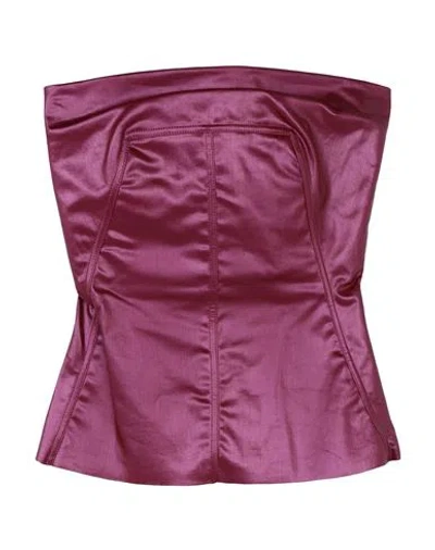 Rick Owens Woman Top Mauve Size 2 Cotton, Polybutylene, Elastane In Magenta