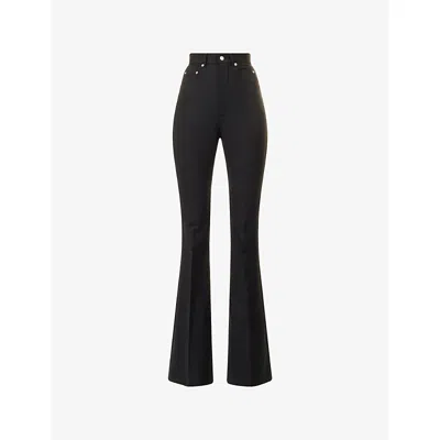 Rick Owens Womens Bolan Flared-leg Wool-blend Trousers Black