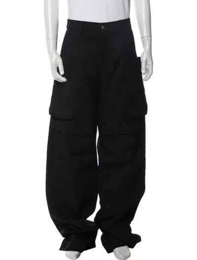 Pre-owned Rick Owens Wool Cargo Pants In Black
