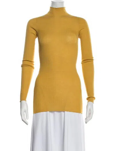 Pre-owned Rick Owens Wool Turtleneck Sweater In Yellow