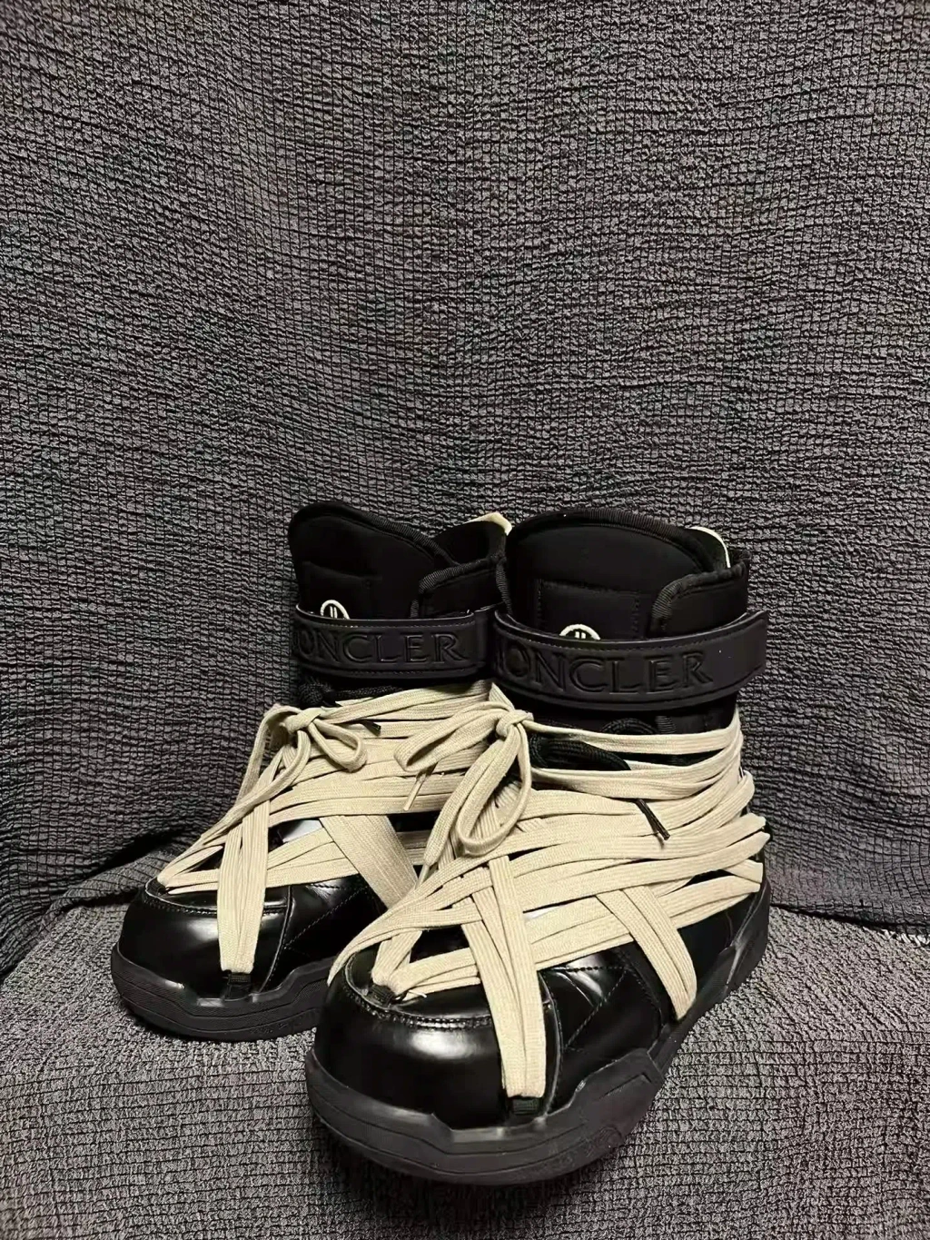 Pre-owned Rick Owens X Moncler Crazy Strappy Snow Boots In Black 