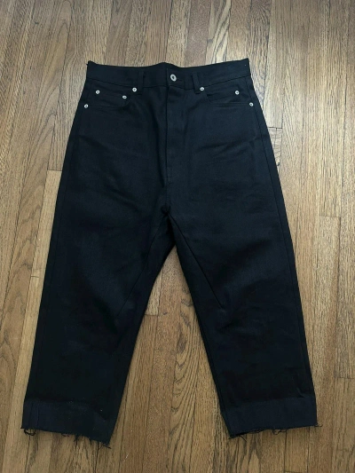 Pre-owned Rick Owens X Rick Owens Drkshdw Bolans Bootcut Cropped In Black