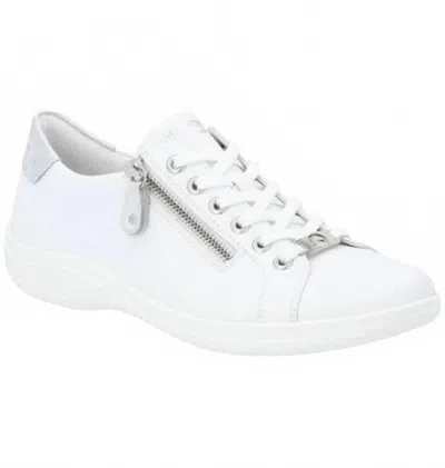 Rieker Women's Round Toe Sneaker In White Combination