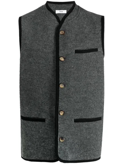 Rier Two-tone Felted Virgin Wool Waistcoat In Grey