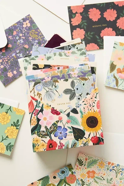 Rifle Paper Co Mixed Florals Essentials Card Box In Multi