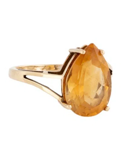 Pre-owned Ring 10k Citrine Cocktail  In Multicolor