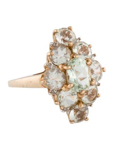 Pre-owned Ring 10k Prasiolite Cocktail  In Multicolor
