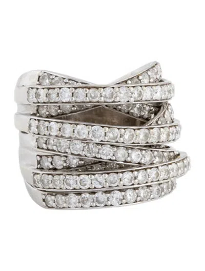 Pre-owned Ring 14k 4.72ctw Diamond Nine-row Crossover  In Multicolor