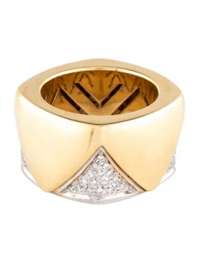Pre-owned Ring 18k Diamond Band In Multicolor