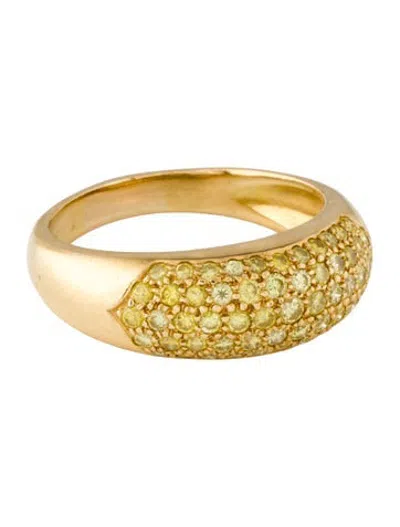 Pre-owned Ring 18k Diamond Domed Band In Multicolor