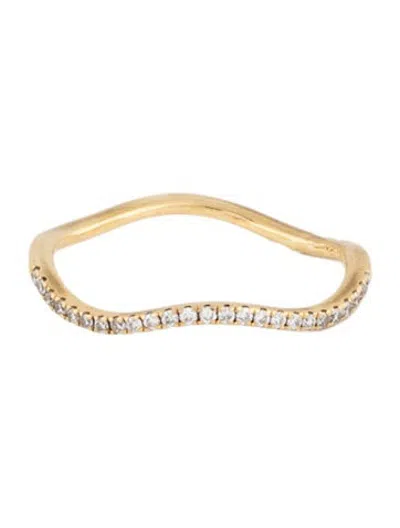 Pre-owned Ring 18k Diamond Stackable Wave  In Multicolor