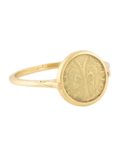 Pre-owned Ring 18k Florentine Coin  In Multicolor