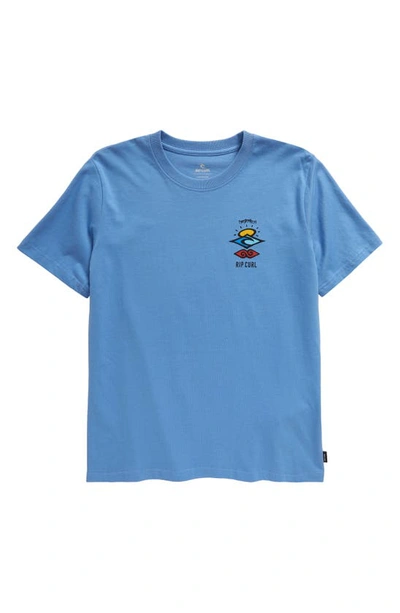 Rip Curl Kids' Search Icon Graphic T-shirt In Blue Yonder