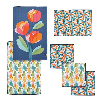 Ritz Microfiber Waffle Bird Combo 6-pc. Kitchen Towel In Multiple Colors