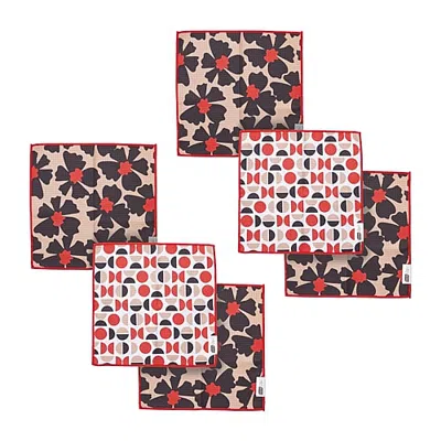 Ritz Microfiber Waffle Black Flowers & Moons 6-pc. Dish Cloth In Multiple Colors