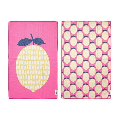 Ritz Microfiber Waffle Lemons 2-pc. Kitchen Towel In Multiple Colors