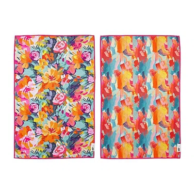 Ritz Microfiber Waffle Meadow Flurry 2-pc. Kitchen Towel In Multiple Colors