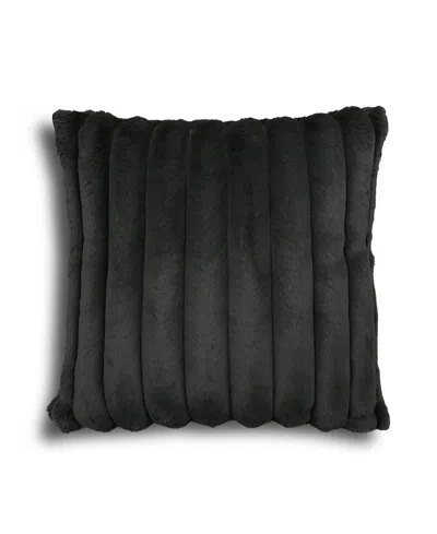 Riverbrook Home Madison Faux Fur Decorative Pillow, 20" X 20" In Black