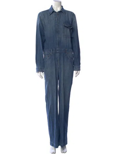 Pre-owned Rivet Utility Jumpsuit In Blue