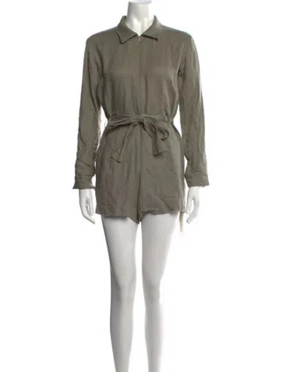 Pre-owned Rivet Utility Linen Jumpsuit In Green