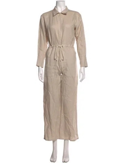 Pre-owned Rivet Utility Linen Jumpsuit In Neutrals