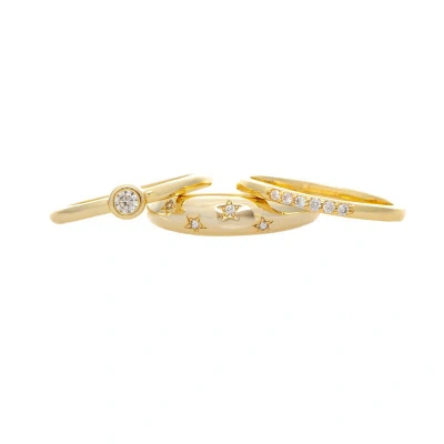 Rivka Friedman Stackable Polished Cubic Zirconia Accent Ring Set In Gold