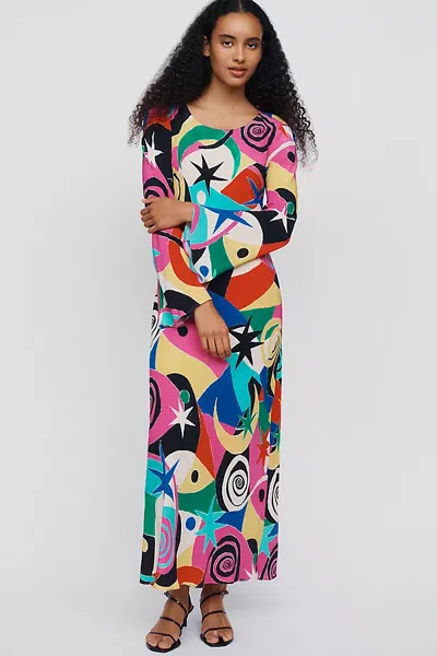 Rixo London Amal Midi Dress In Pink