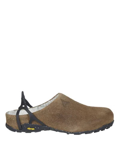 Roa Felt-lined Slip-on Clog Mule In Brown