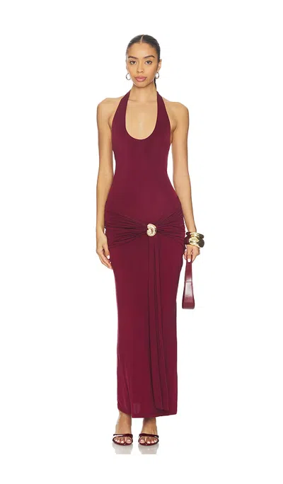 Roame. Julietta Halter Dress In Sangria