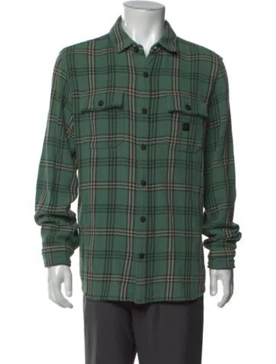 Pre-owned Roark Plaid Print Long Sleeve Shirt In Green