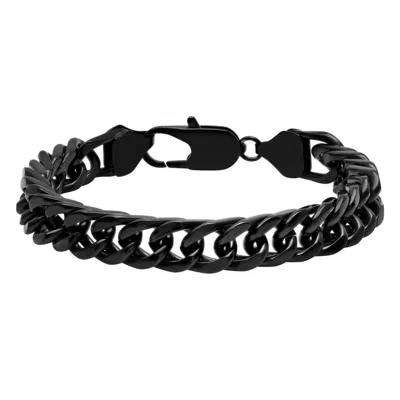 Robert Alton Curb Chain Men's Stainless Steel Bracelet In Black