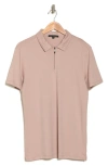 Robert Barakett Georgia Zip Polo In Shadow Coral